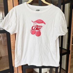 Cherry Coke embroidered baby tee short sleeve cropped Tshirt